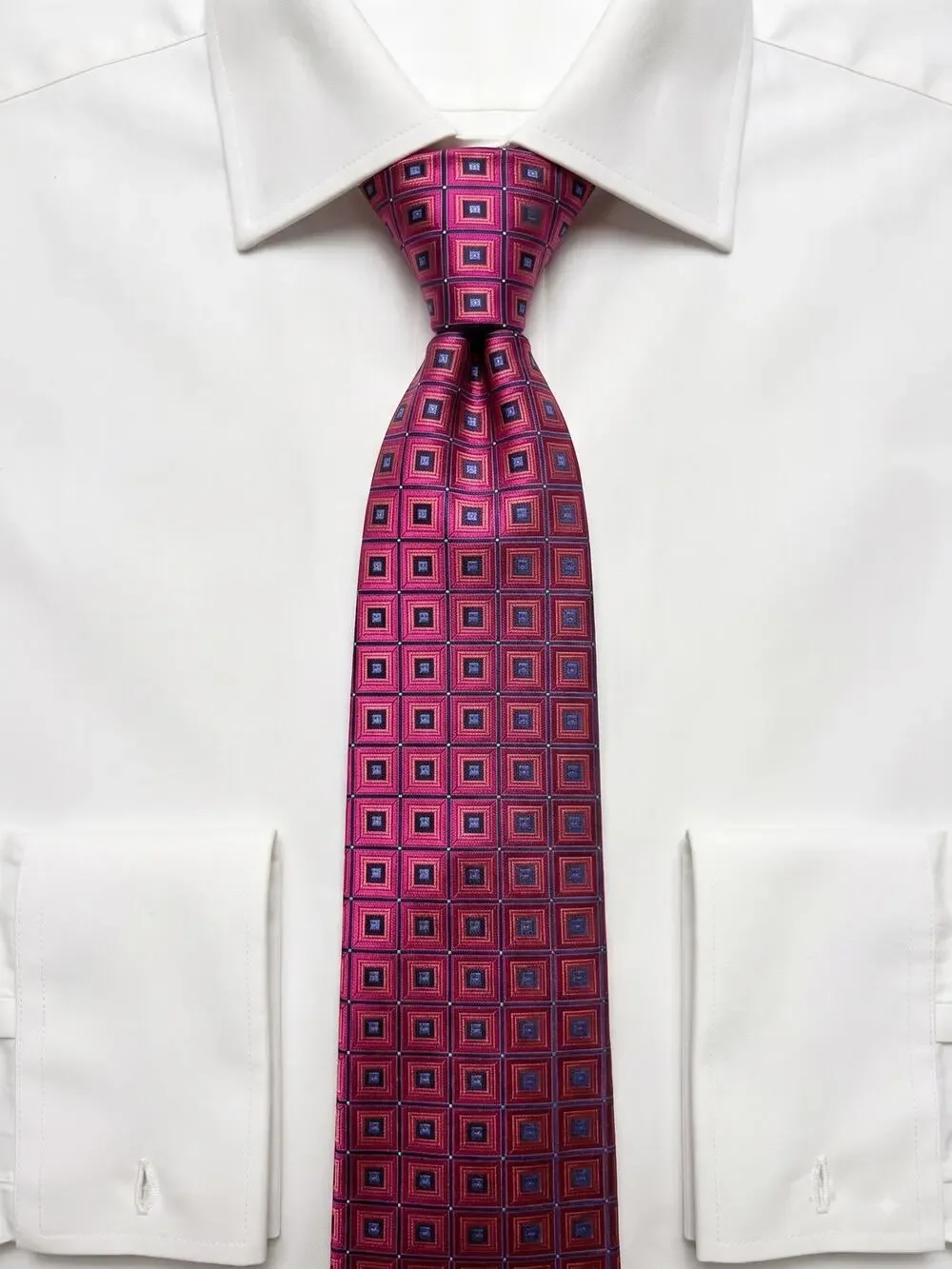 Ted Baker London Pink Geometric Square 100% Silk Necktie